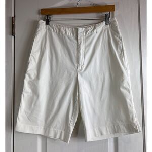 J. G. Hook Women's White Bermuda Chino Shorts Stretch Cotton Size 10